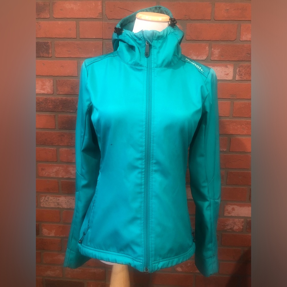 Size medium Bench emerald green hooded waterproof jacket